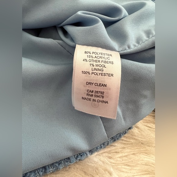 Rachel Zoe Tweed Jacket Blazer Blue XS Fit S - Picture 8 of 9